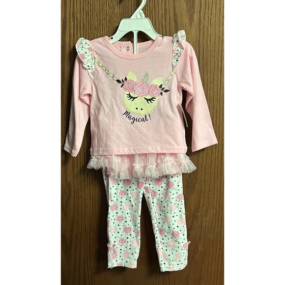 Baby Girls 2 piece 24 month Unicorn tutu outfit NWT - Picture 1 of 3